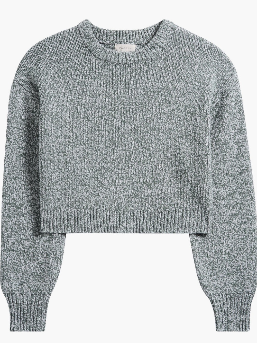 PacSun Micah Marled Crop Cotton Blend Rib Sweater